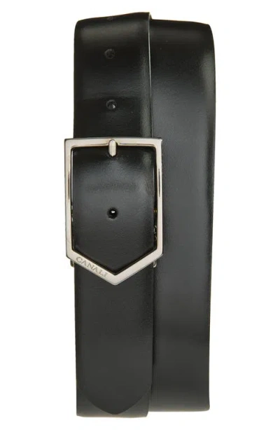 Canali Leather Belt In Black