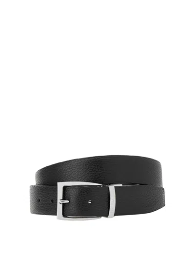 Canali Leather Belt In Black