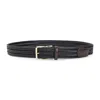 Canali Textured Woven Belt With Polished Buckle In Black