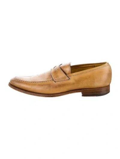 Pre-owned Canali Leather Loafers In Neutral
