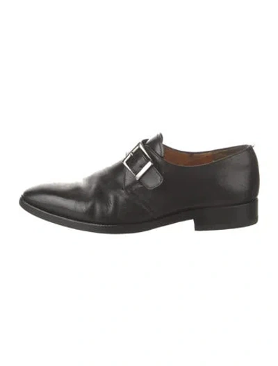 Pre-owned Canali Leather Monk Straps In Black