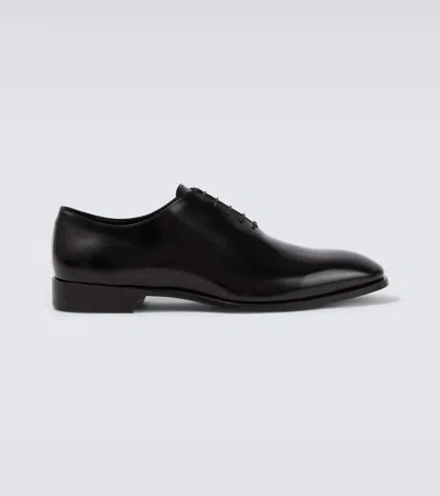 Canali Leather Oxford Shoes In Black