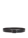 Canali Reversible Leather Belt In Black