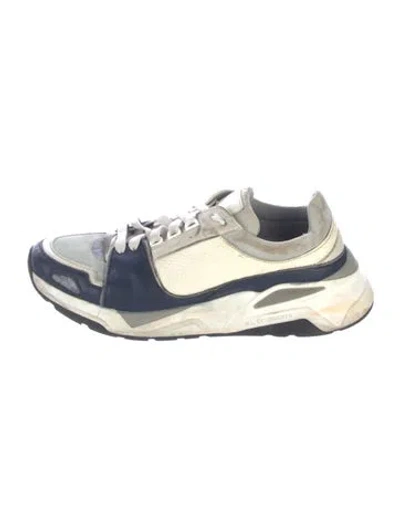 Pre-owned Canali Leather Sneakers In Blue