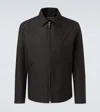 Canali Leather-trimmed Blouson Jacket In Black