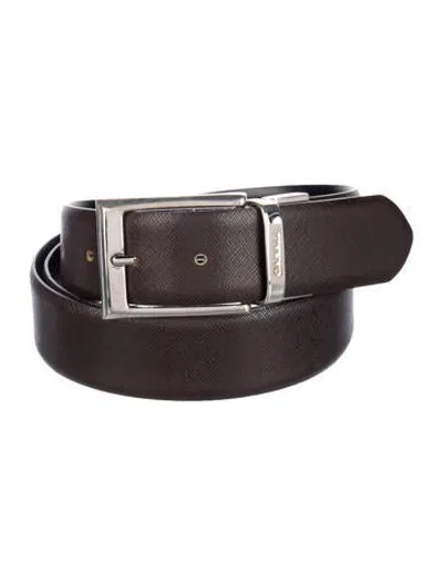Pre-owned Canali Leather Waist Belt In Brown