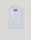 Canali Light Blue Cotton Twill Shirt With Mother Of Pearl Buttons In Blue
