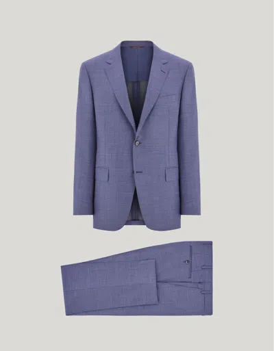 Canali Light Blue Denim-effect Wool Regular-fit Suit