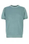 Canali Light Blue Knit T-shirt In Blue