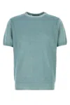 Canali Light Blue Knit T-shirt In Blue