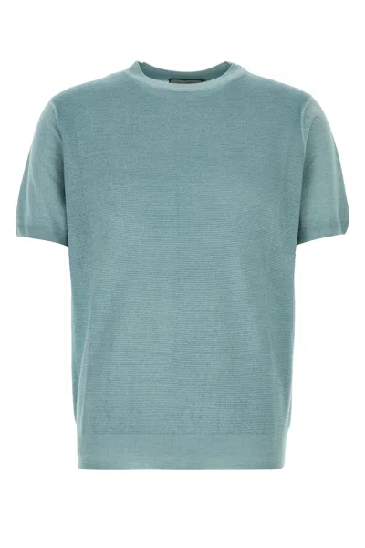 Canali Light Blue Knit T-shirt