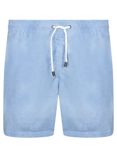 Canali Light Blue Microfiber Swim Shorts