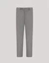 Canali Light Grey High-waist Flat-front Trousers In Wool In Gray