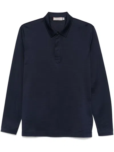 Canali Lightweight-jersey Polo Shirt In Blue