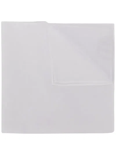 Canali Lightweight Pocket Square In White
