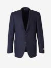 Canali Linen And Wool Blazer In Blue