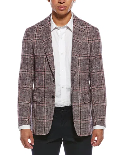 Canali Linen & Wool-blend Blazer In Neutral