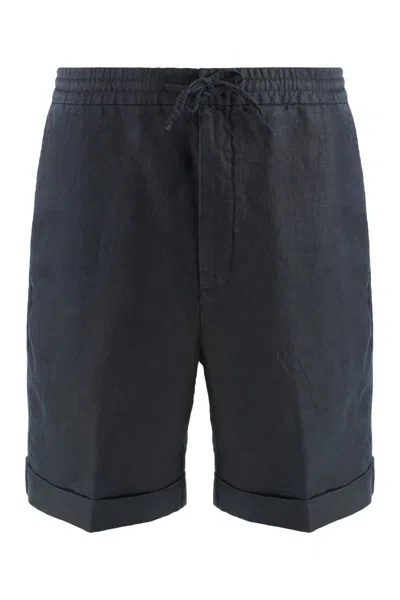 Canali Linen Bermuda-shorts In Blue