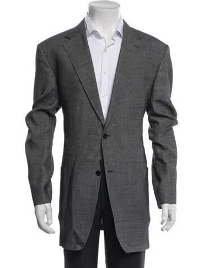 Pre-owned Canali Linen Blazer In Blue