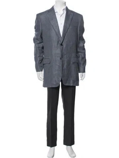 Pre-owned Canali Linen Jacket In Blue