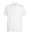 Canali Linen Notched-collar Shirt In White
