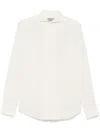 Canali Basic Linen Shirt In White