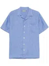 Canali Linen Shirt In Blue