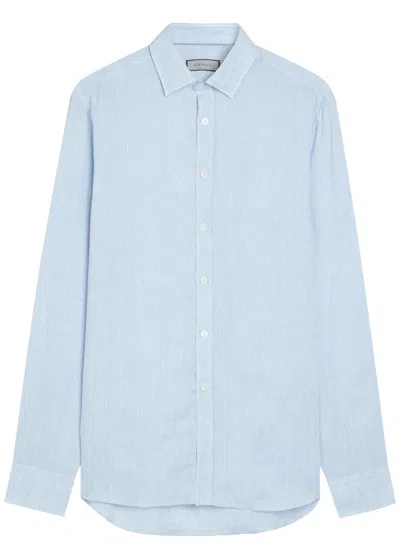 Canali Linen Shirt In Blue