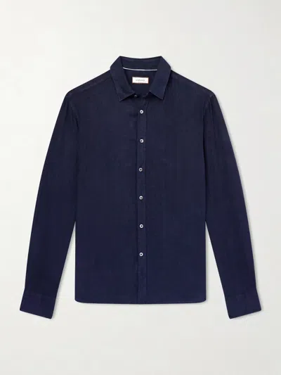Canali Stretch Cotton Regular Fit Shirt In Blue