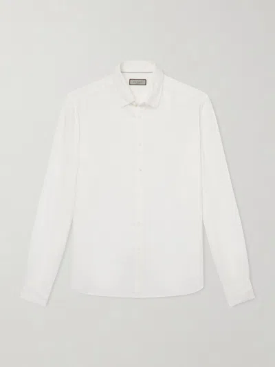 Canali Basic Linen Shirt In White