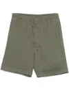 Canali Straight-leg Linen Drawstring Shorts In 绿色
