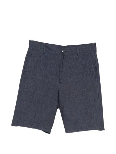Canali Linen Shorts In Black