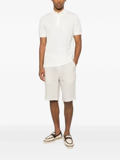 Canali Linen Shorts In White