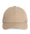 Canali Casquette De Baseball Avec Patte En Cuir Taupe In Neutral