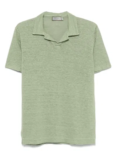 Canali Slim-fit Linen Polo Shirt In Green