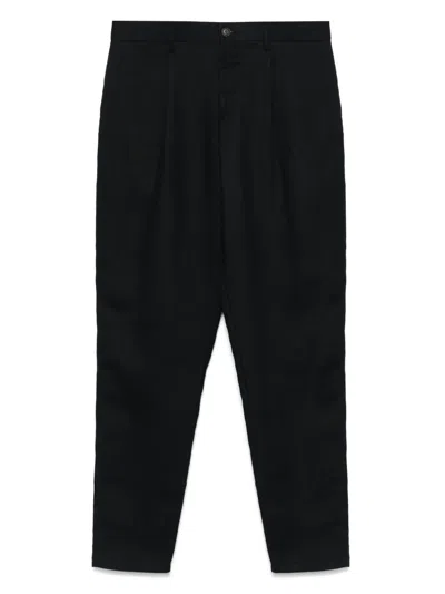 Canali Linen Trousers In Black