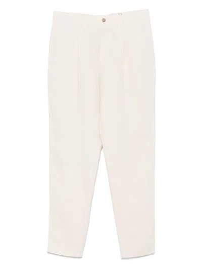 Canali Linen Trousers In Neutral