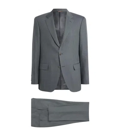 Canali Linen-wool 2-piece Suit In Gray