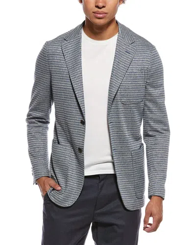 Canali Linen-blend Blazer In Multi