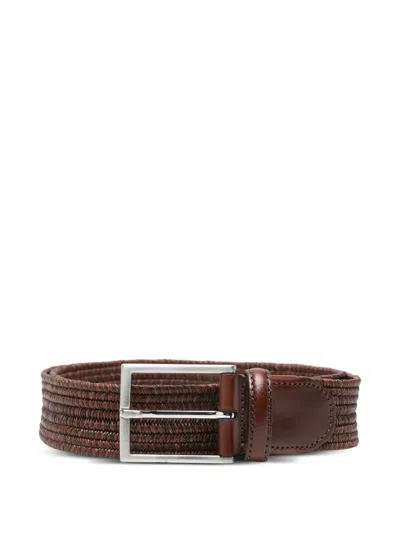 Canali Logo-detail Belt In Brown