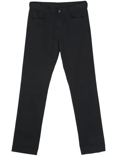 Canali Logo-patch Trousers In Black