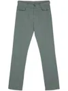 Canali Logo-patch Trousers In Green