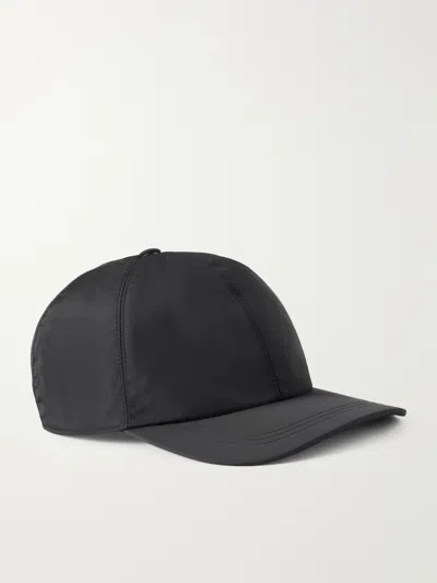 Canali Logo-appliquéd Shell Cap In Black