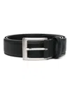 Canali Logo-debossed Belt In Black