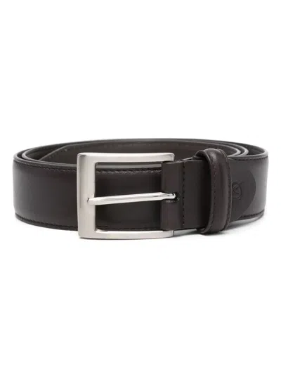 Canali Gürtel Mit Logo-prägung In Brown