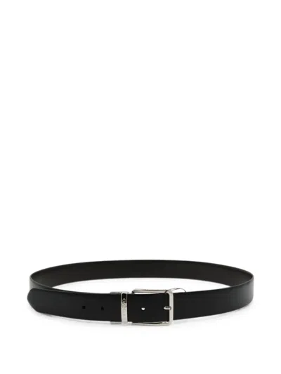 Canali Logo-engraved Buckle Belt In Black