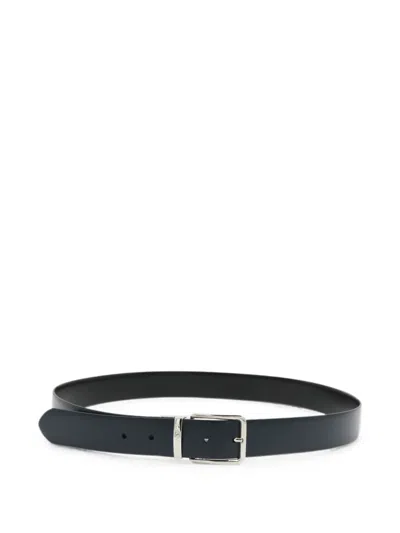 Canali Logo-engraved Buckle Belt In Blue