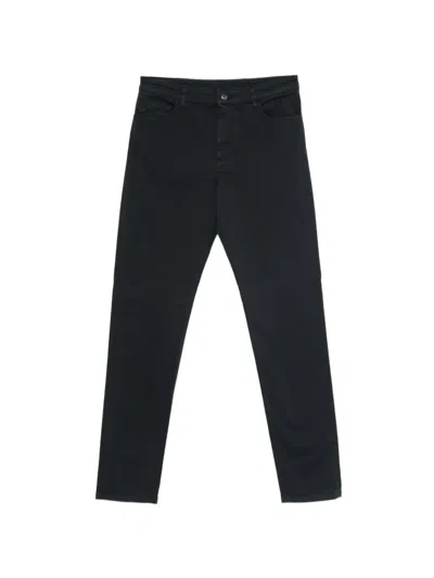 Canali Logo-patch Jeans In Black