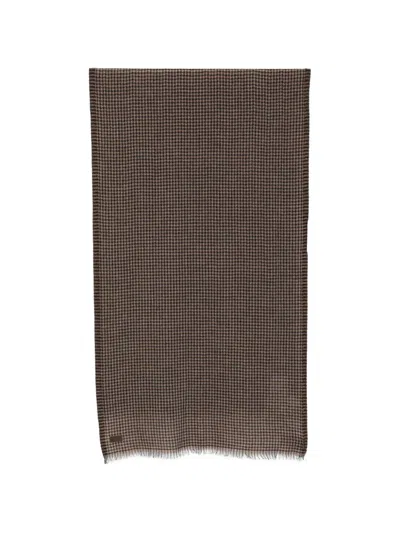 Canali Logo-patch Scarf In Brown
