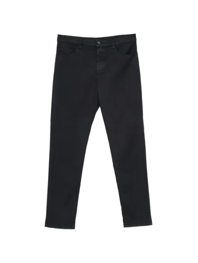 Canali Logo-patch Trousers In Blue